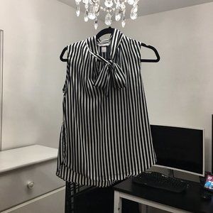 H&M Black and White striped sleeveless top Size 4